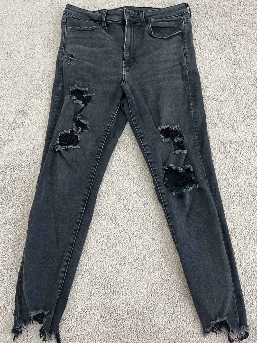 American Eagle Outfitters Black Ripped Skinny Jeans